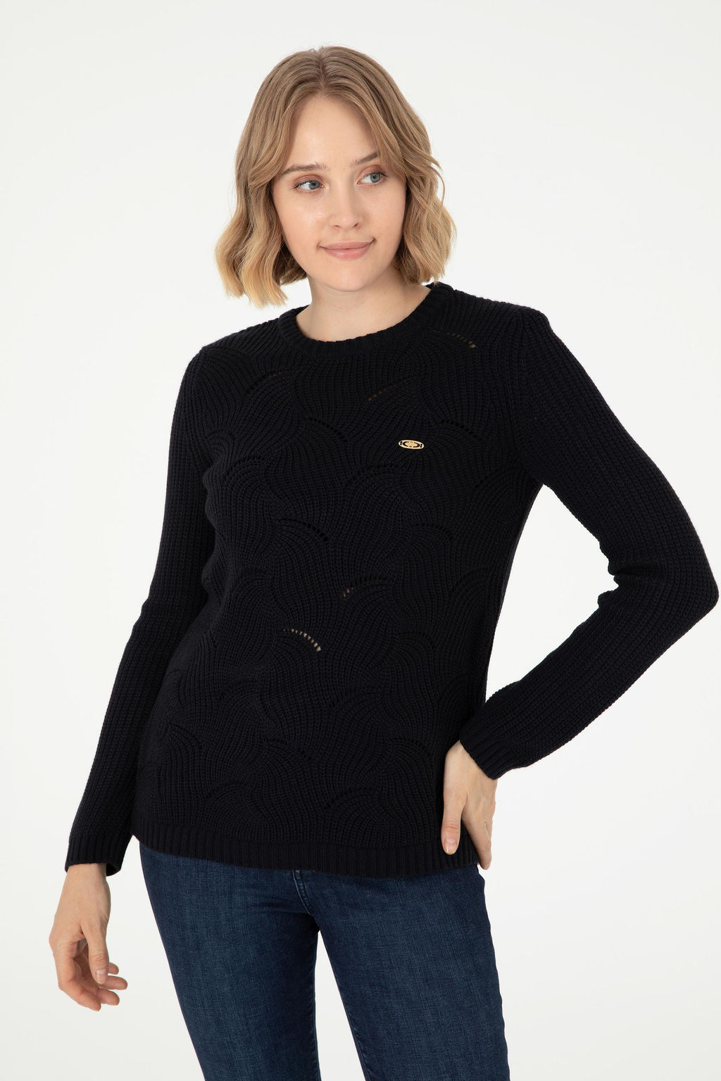 Женский темно-синий свитер - U.s. polo assn фото 3