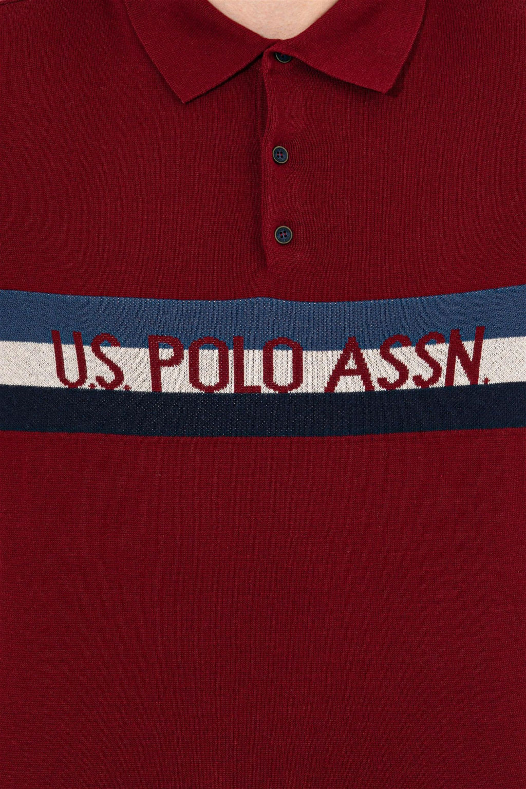 U. S. Polo Assn Мужской бордово-красный трикотаж с воротником поло - U.s. polo assn фото 14