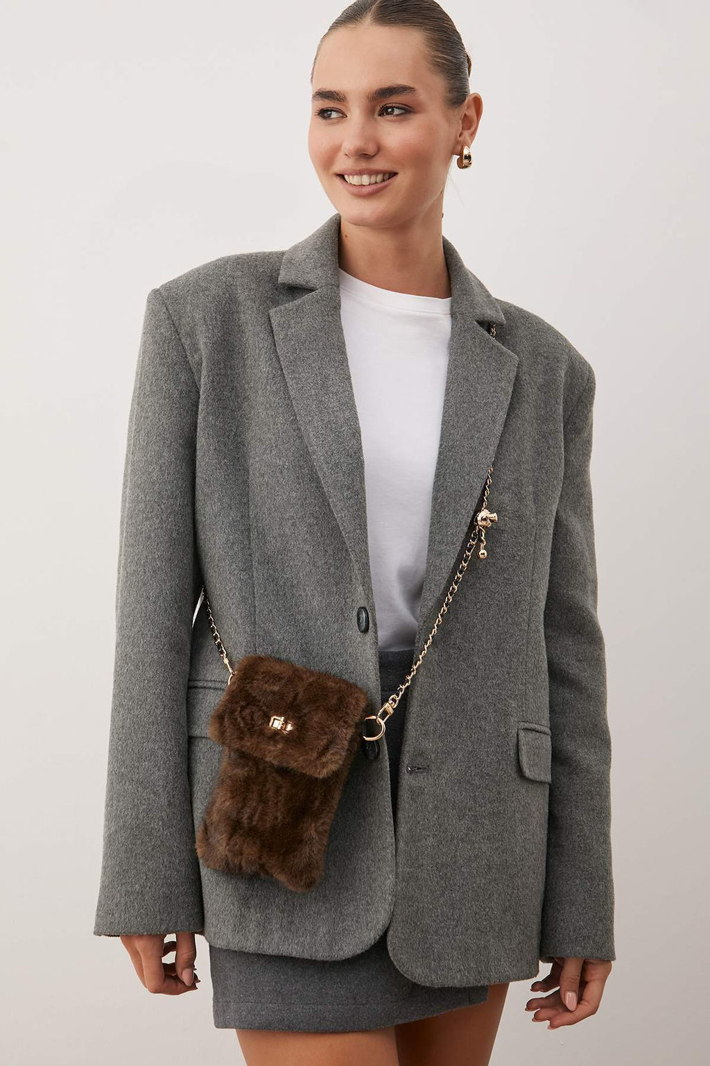 Siyah Suni Kurk Capraz Ask?l? Kad?n Omuz ve Telefon Cantas? TAKAW26OC00083 - Trendyolmilla фото 6