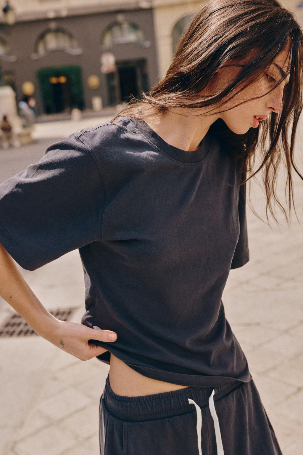 CAMISETA ENTALLADA ALGOD?N / Azul - Zara фото 2