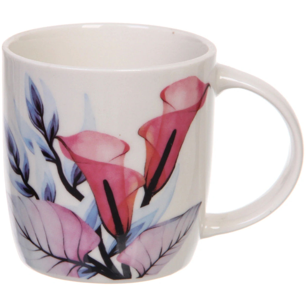 Цена за 2 шт. Кружка керамическая 350мл "Цветы акварель"