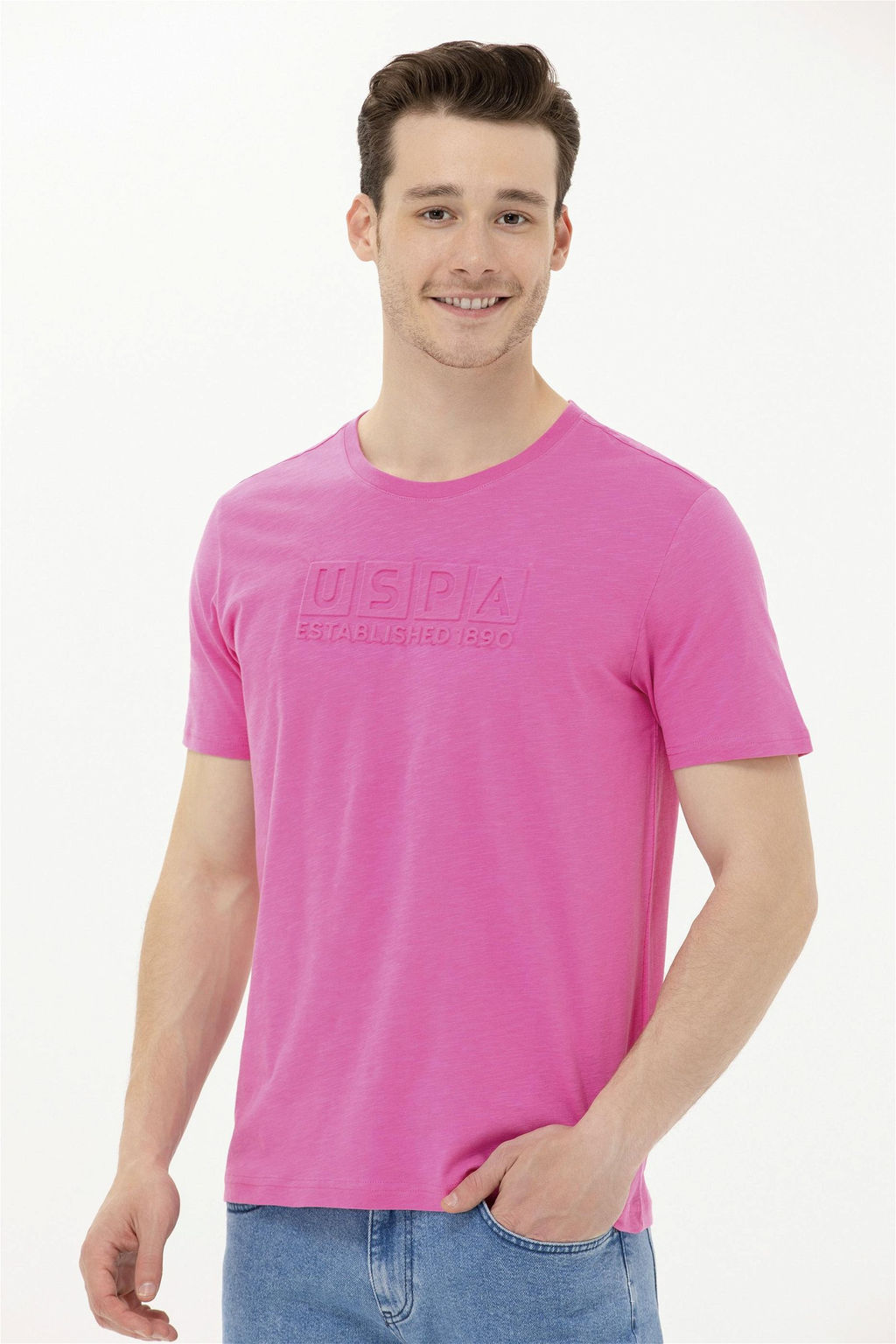 Мужская розовая футболка с круглым вырезом - U.s. polo assn фото 9