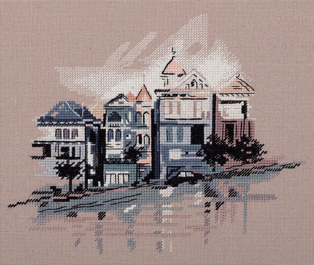 Набор для вышивания PANNA Скетчевые зарисовки GM-7266 Улица Штайнер 21 х 18 см