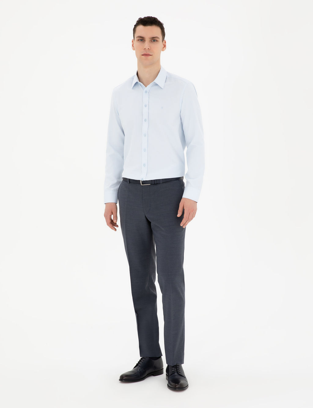 A__k Mavi Slim Fit Arm_rl_ Uzun Kollu G_mlek