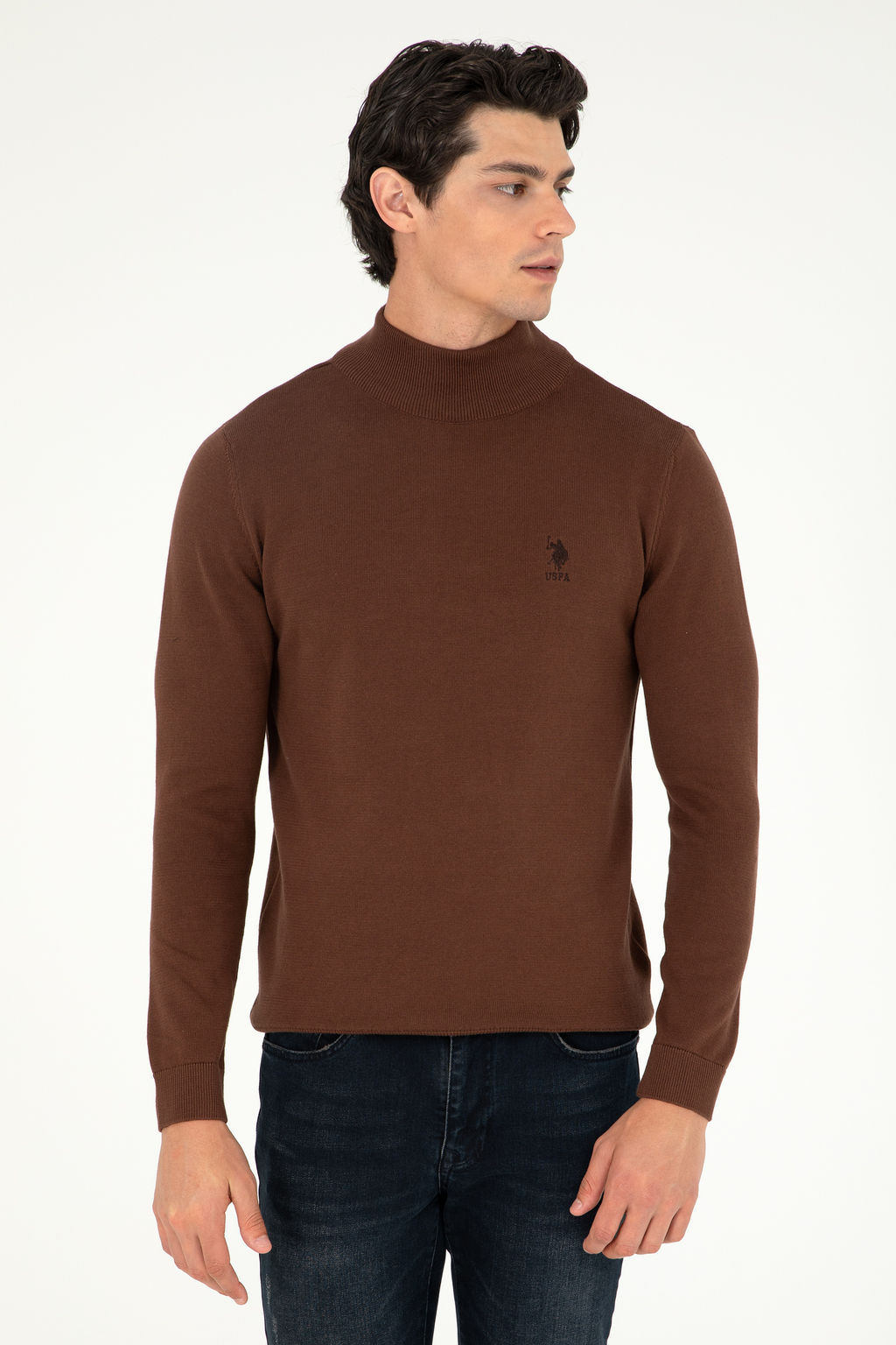 Мужской коричневый базовый свитер Неожиданная скидка в корзине - U.s. polo assn фото 8