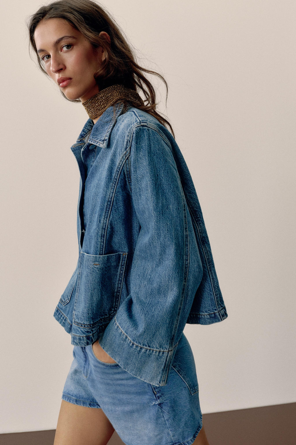 CAZADORA Z1975 DENIM CORTA / Azul medio - Zara фото 4