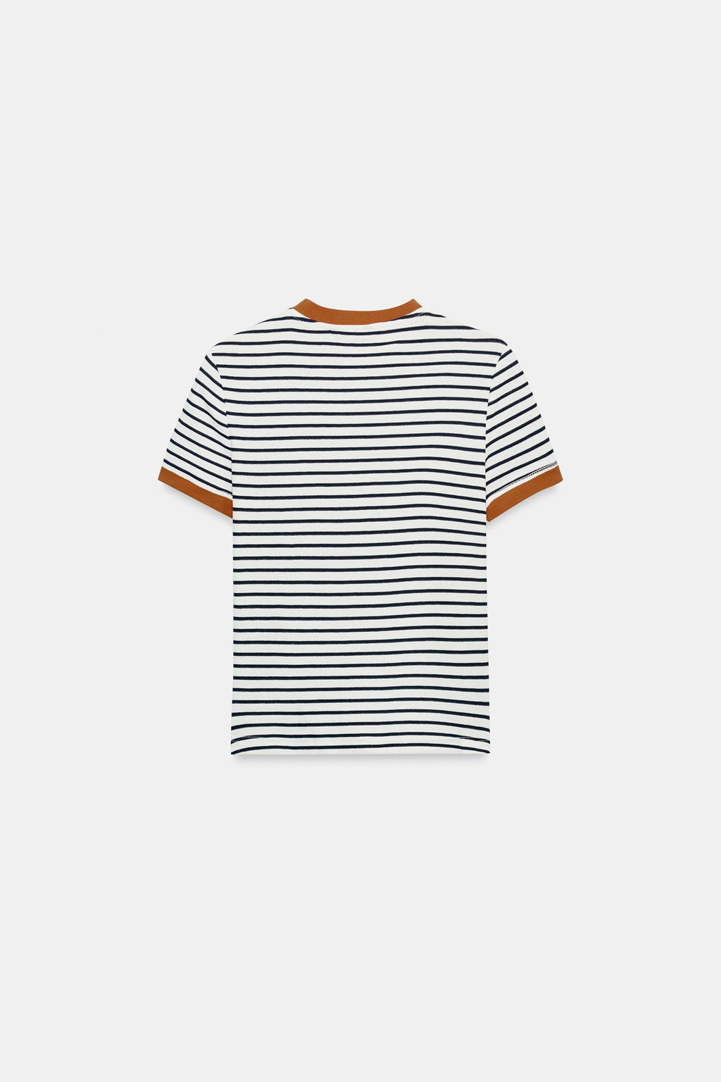 CAMISETA RAYAS MANGA CORTA / Crudo / Marino - Zara фото 5