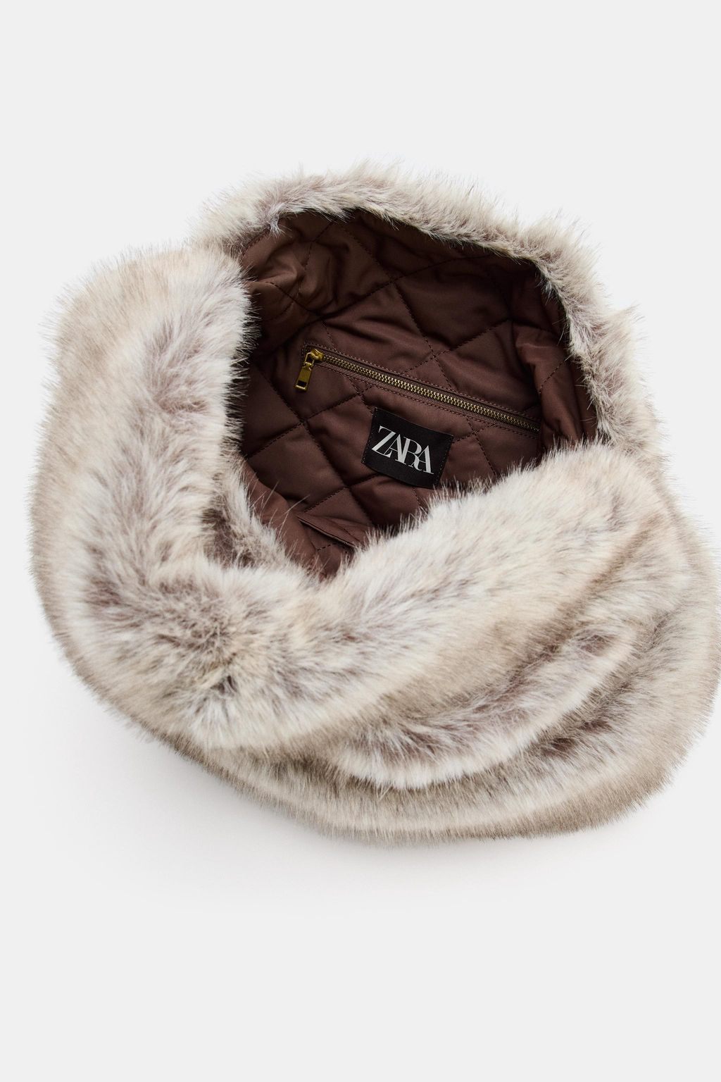 MAXI FAUX FUR BUCKET BAG - Zara фото 12