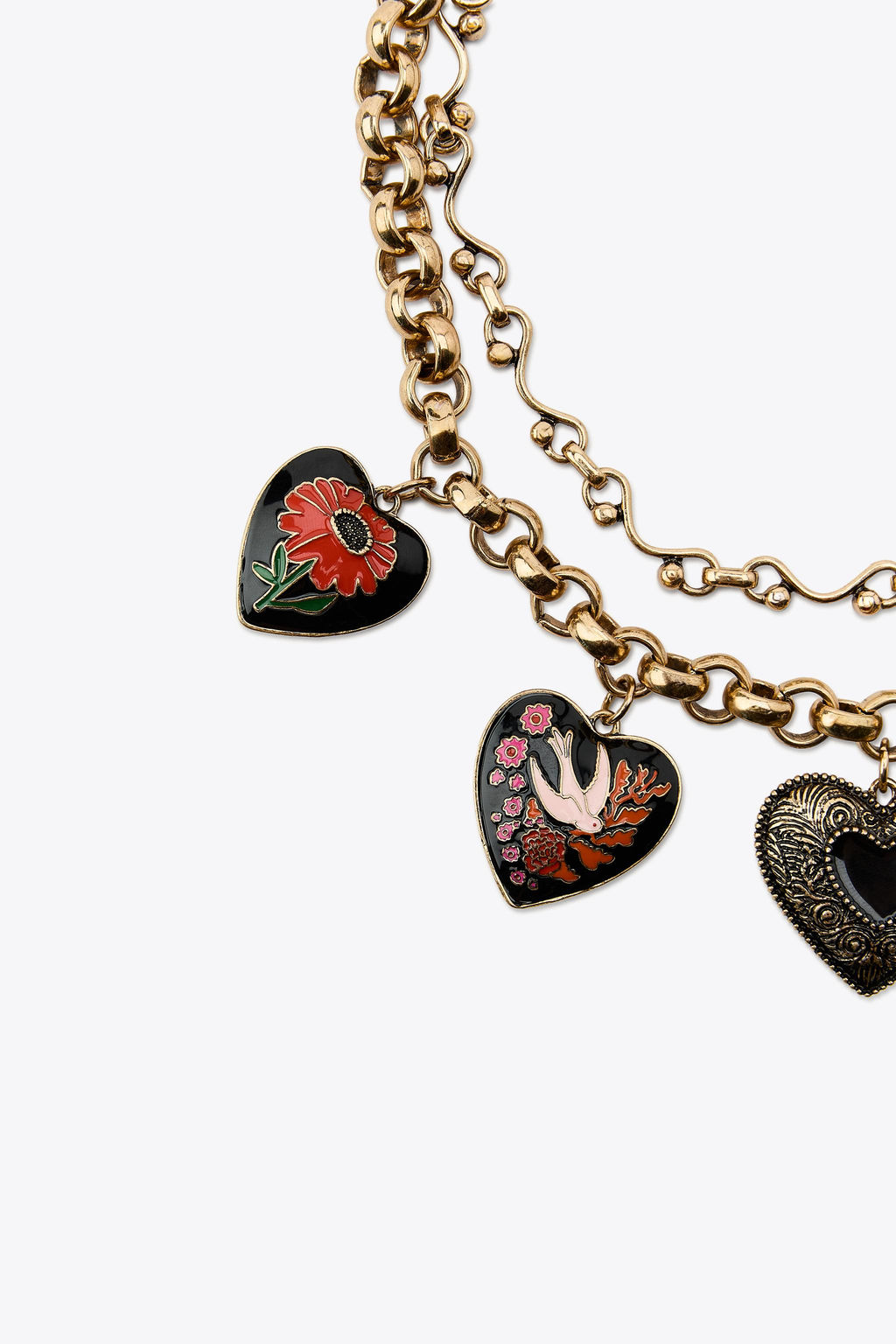 PACK OF 2 METAL HEART NECKLACES - Zara фото 2