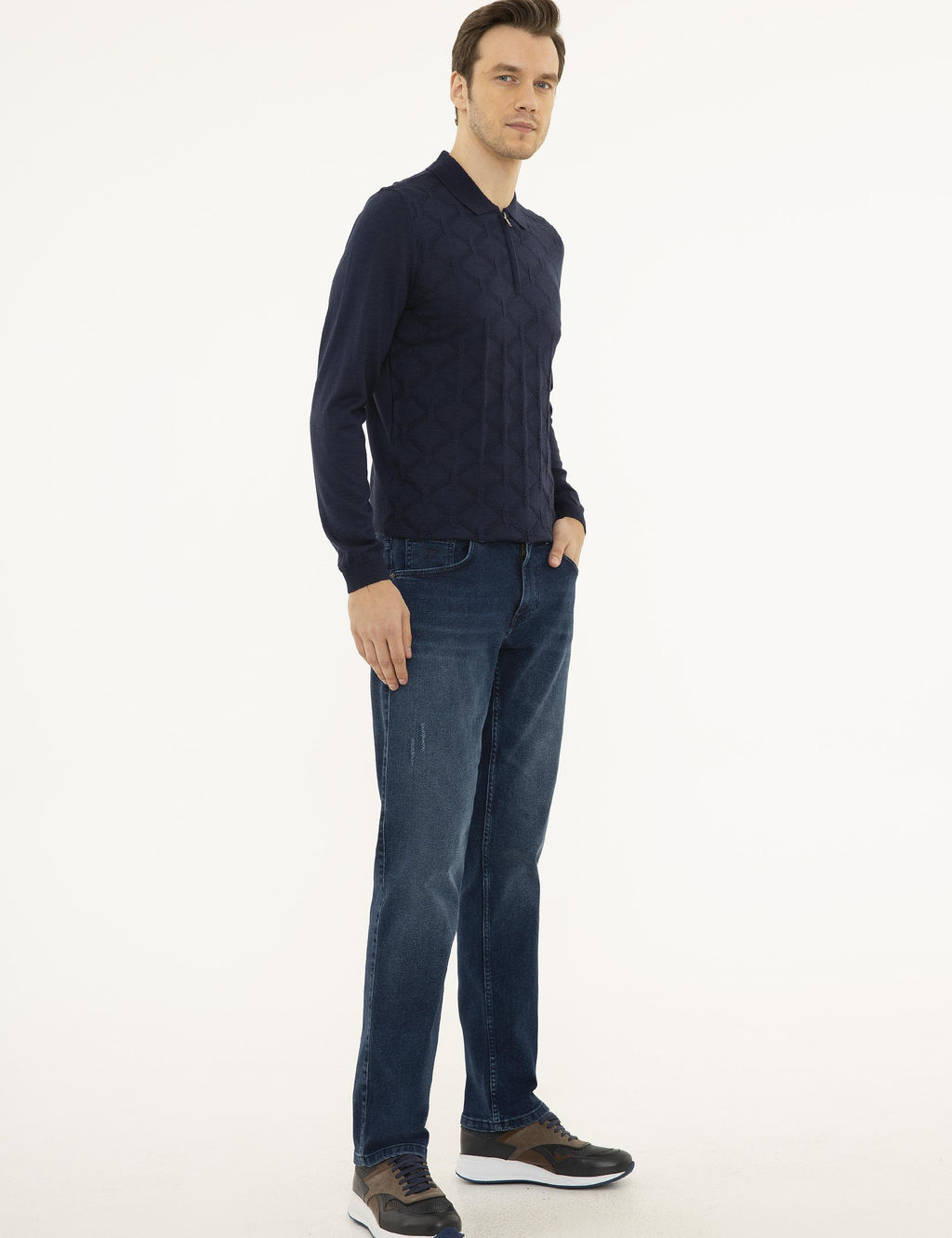 Темно-синие джинсовые брюки стандартного кроя - Cacharel фото 2