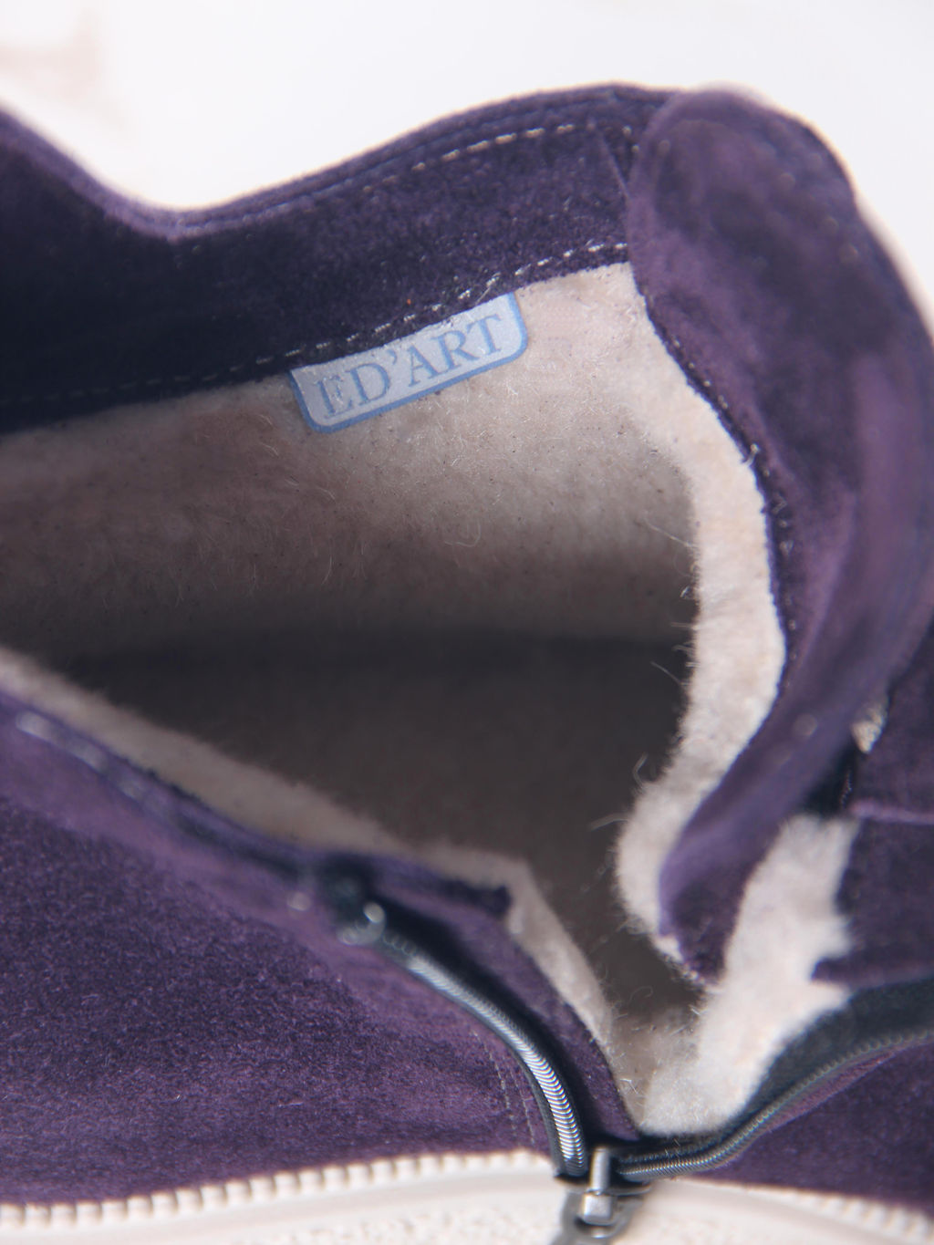 Ботинки 228.V.1541be.Сливовая замша/байка