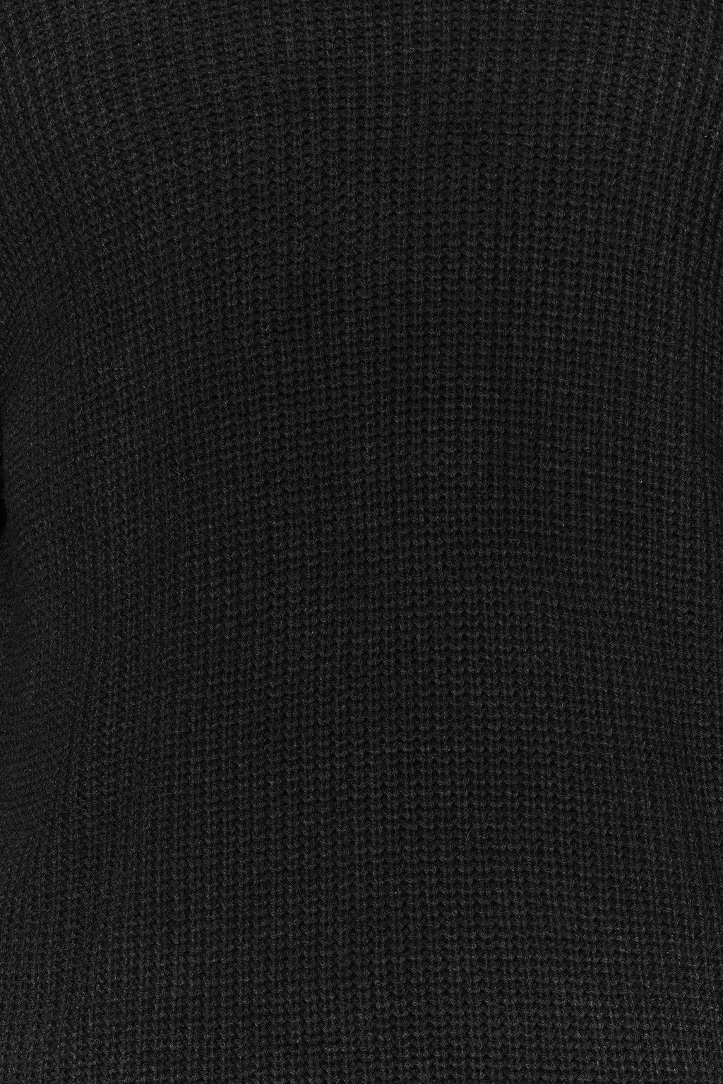 Siyah Oversize Couple/Cift Bisiklet Yaka Duz Triko Kazak TMNAW23KZ00189