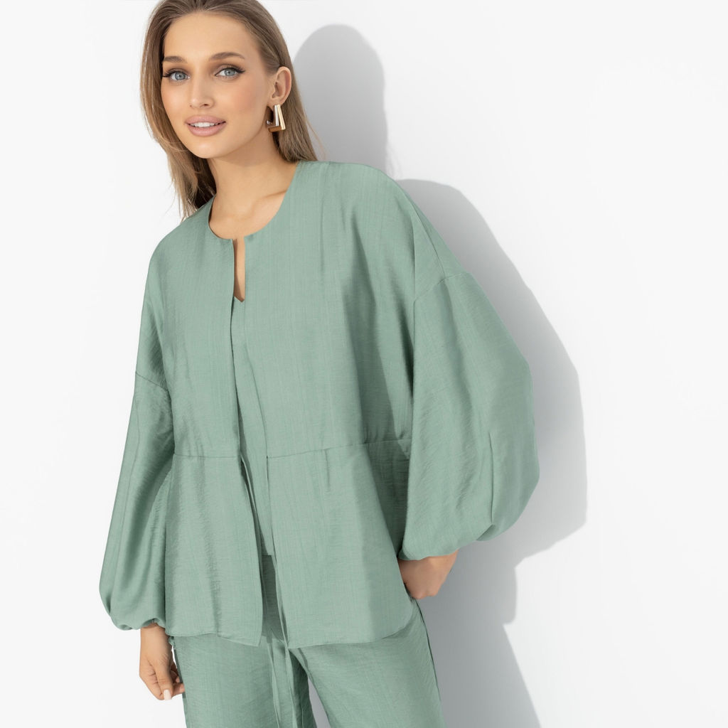 Брючный комплект лёгкий, Приручённый шик (3 в 1, зеленый) - Charutti фото 3