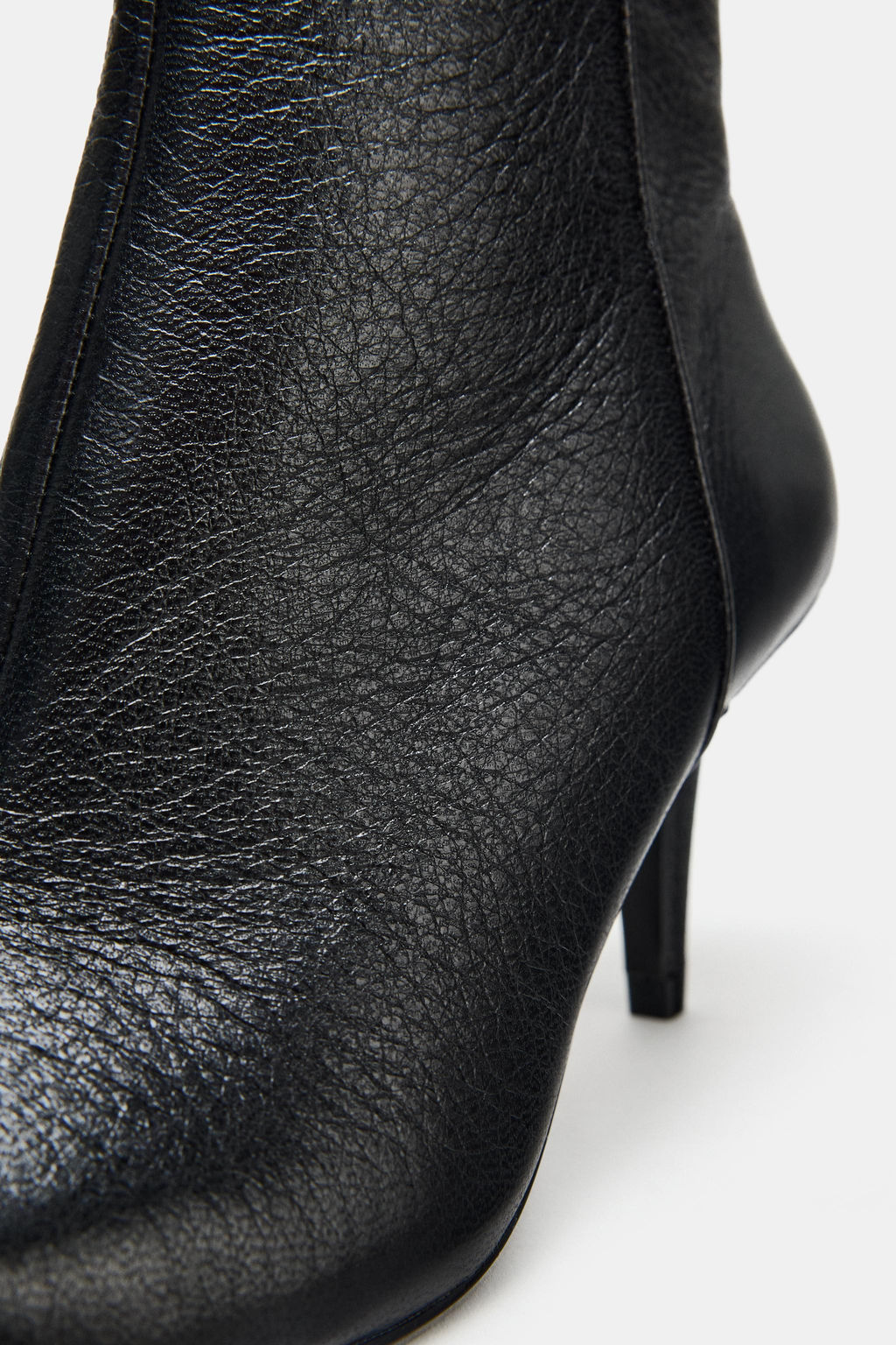 LEATHER HEELED ANKLE BOOTS - Zara фото 6