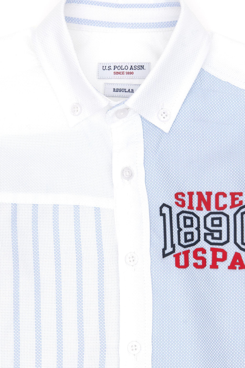 Голубая рубашка с длинным рукавом для мальчика Неожиданная скидка в корзине - U.s. polo assn фото 4