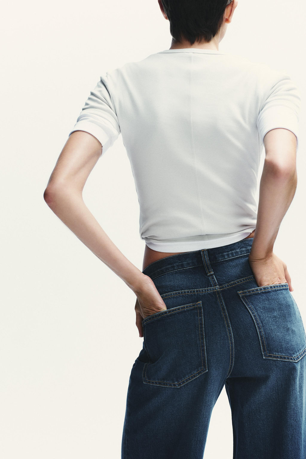 TRF WIDE-LEG CROSSED WAIST HIGH-WAIST JEANS - Zara фото 8