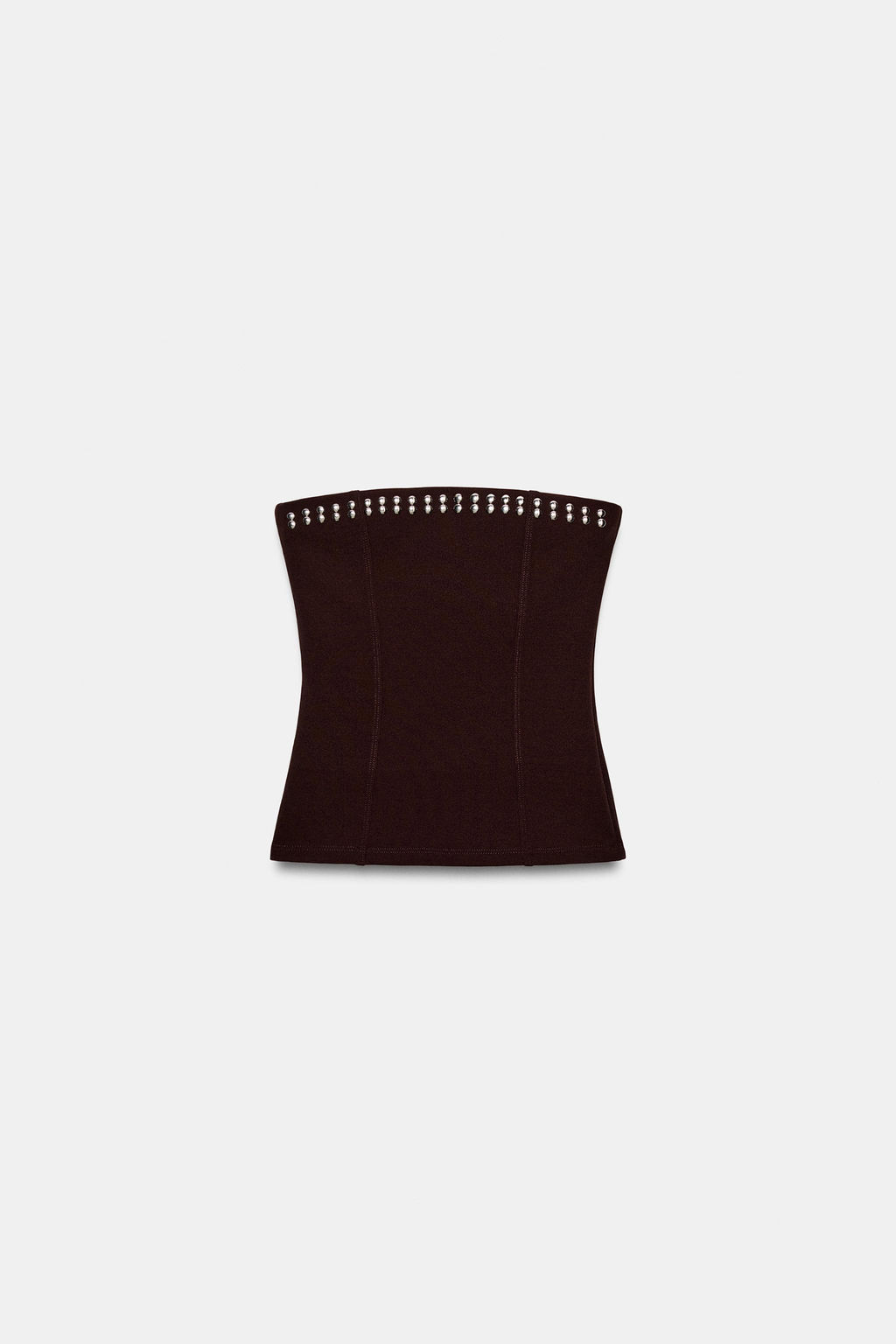 TOP BANDEAU STRETCH TACHAS / Marr?n oscuro - Zara фото 4