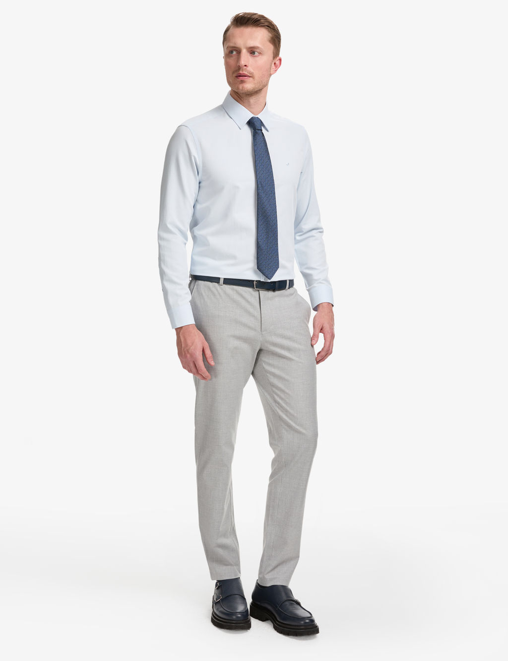 A__k Mavi Slim Fit Arm_rl_ Uzun Kollu G_mlek