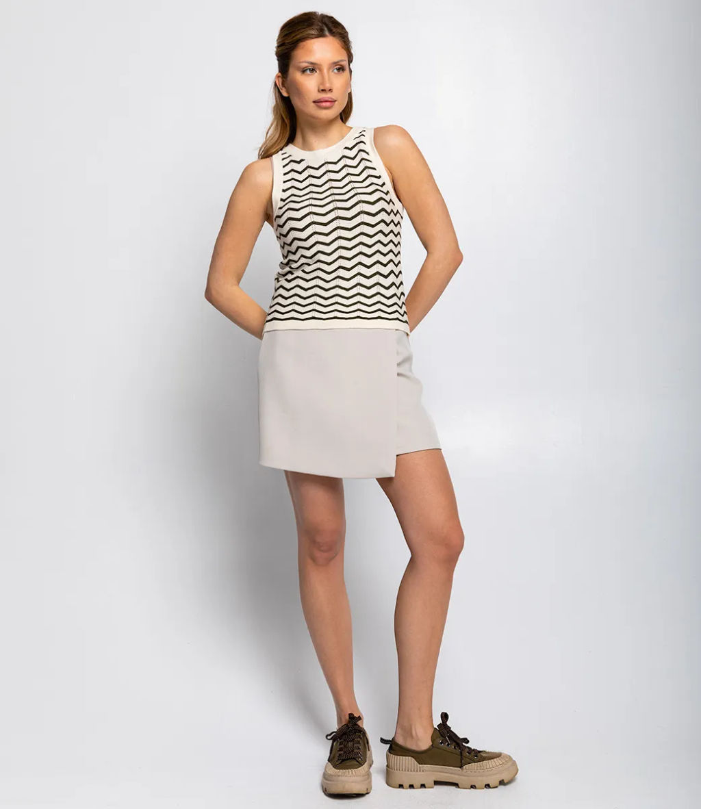 Топ #КТ1660 (1), молочный,зелёный