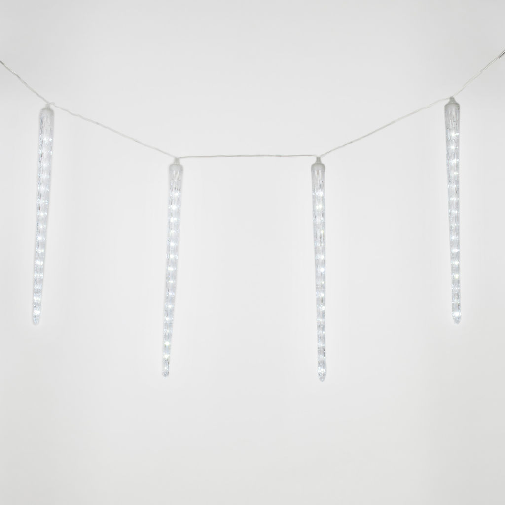 ULD-E3005-300/DTK WHITE IP44 ICICLE Занавес светодиодный фигурный Сосульки, соединяемый, 2,7х0,42м. 10 подвесов. Белый свет. Провод прозрачный. TM Uniel. - Volpe фото 2