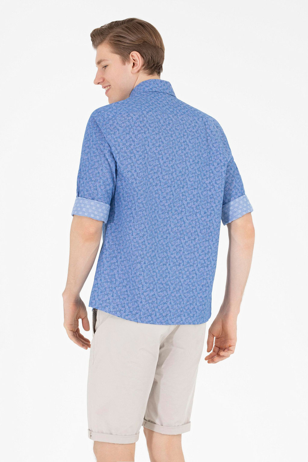 U. S. Polo Assn Мужская синяя рубашка с длинным рукавом - U.s. polo assn фото 5