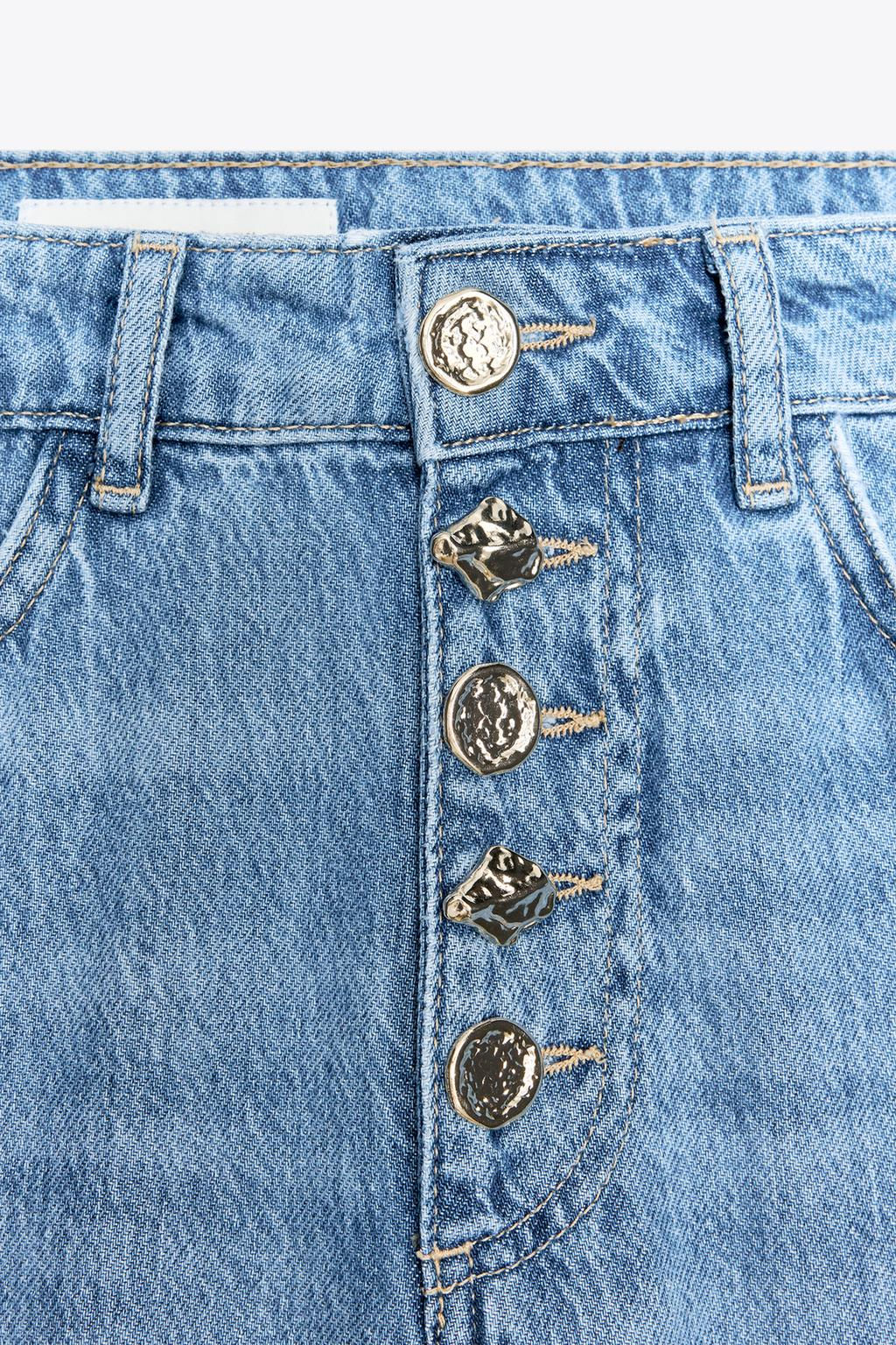 Z1975 WIDE-LEG HIGH-WAIST BUTTONED JEANS - Zara фото 8