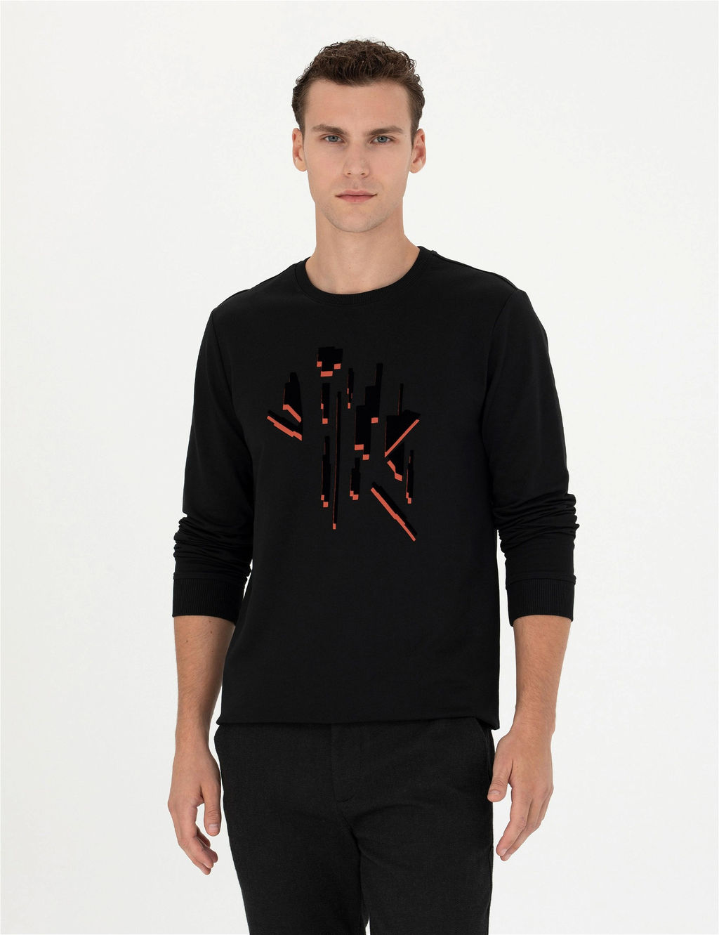 Siyah Regular Fit Sweatshirt - Pierre cardin фото 3