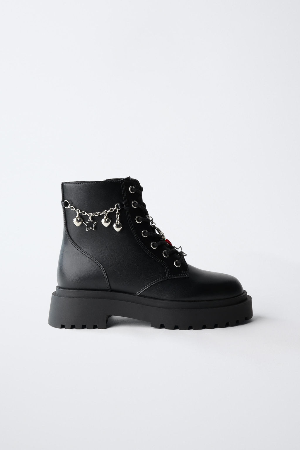 LACE-UP ANKLE BOOTS WITH CHARMS - Zara фото 3