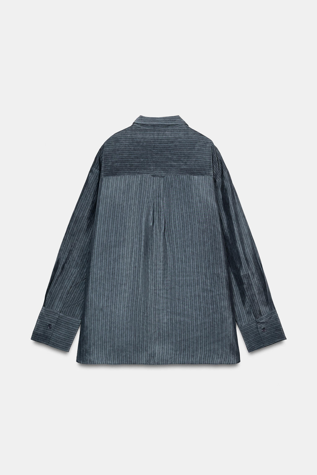 CAMISA OVERSIZE FLUIDA RAYAS ZW COLLECTION / Azul - Zara фото 7