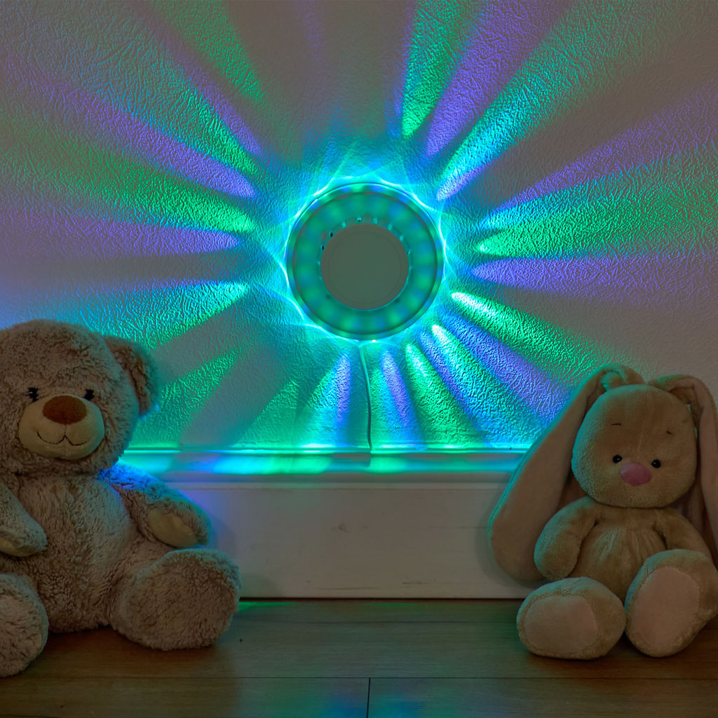 Светодиодный светильник-проектор ULI-Q304 2,5W/RGB WHITE. Напольный. Серия DISCO, многоцветный. Горизонтальная проекция. ТМ VOLPE. Кабель с вилкой, 220В. Цвет корпуса - белый.