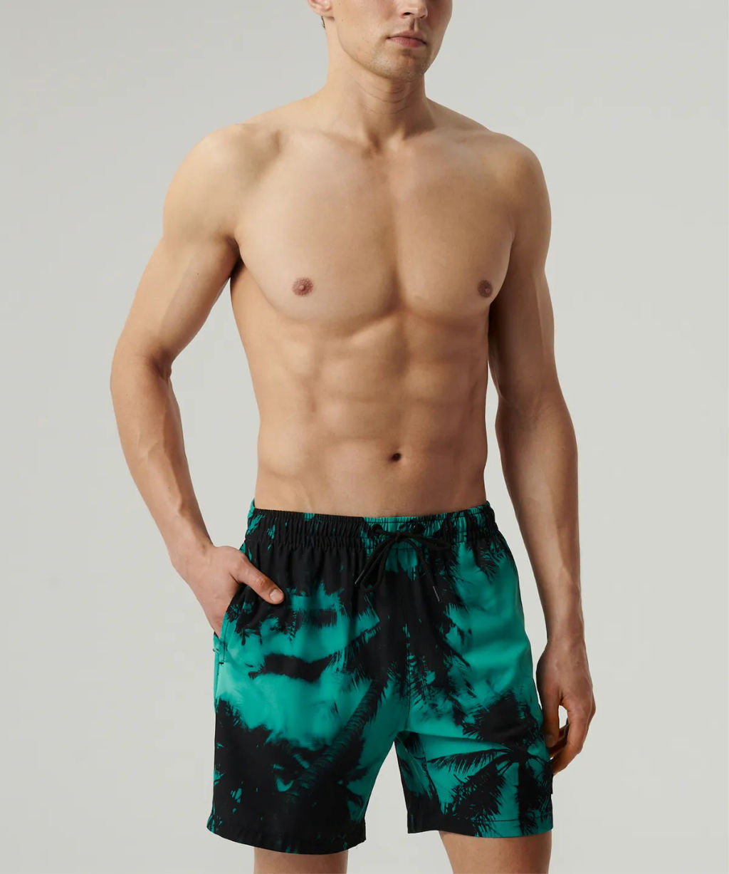 ATLANTIC KMB-227 Шорты мужские пляжные 4Way Stretch Palms зеленый + черный фото 3