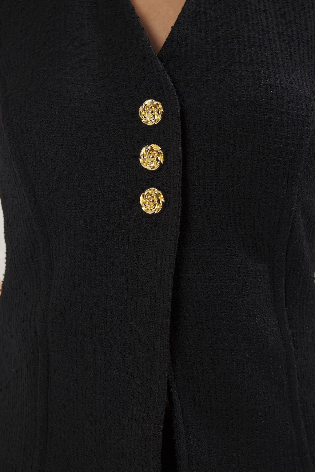 TRENDYOLMILLA Ekru Slim Tuvit Kumas Cicek Dugme Aksesuarl? Crop Orme Yelek TWOSS25YE00081  фото 8