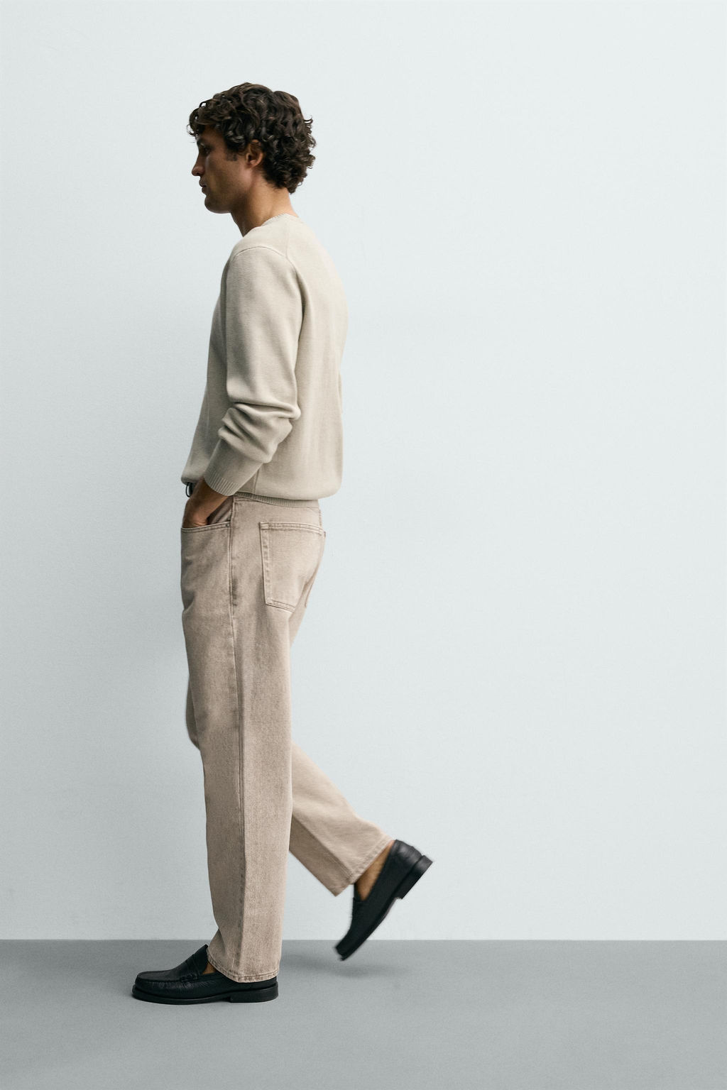 JEANS STRAIGHT ANKLE FIT ORIGINS / Gris claro