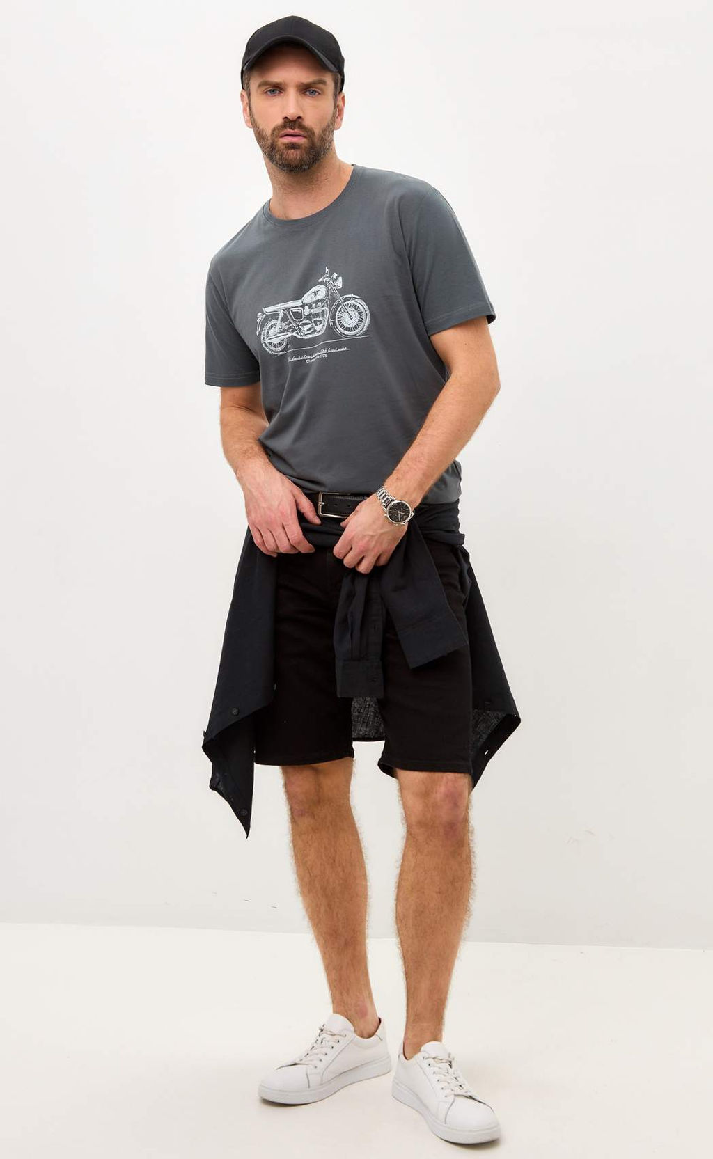 Футболка мужская с принтом F011-06-30 тёмно-серая - Fine joyce фото 7