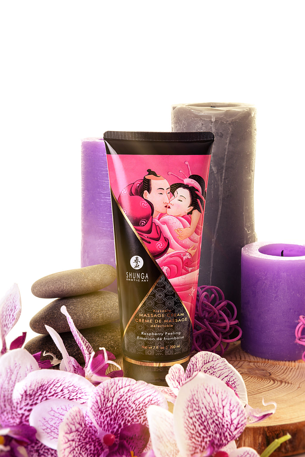 Массажный крем для тела Shunga Малиновое чувство (Raspberry Feeling), съедобный, 200 мл