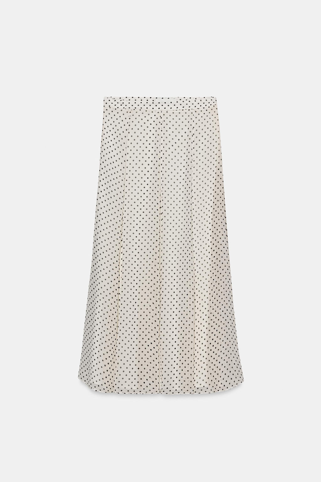 FALDA MIDI LUNARES ZW COLLECTION / Blanco / Negro - Zara фото 7