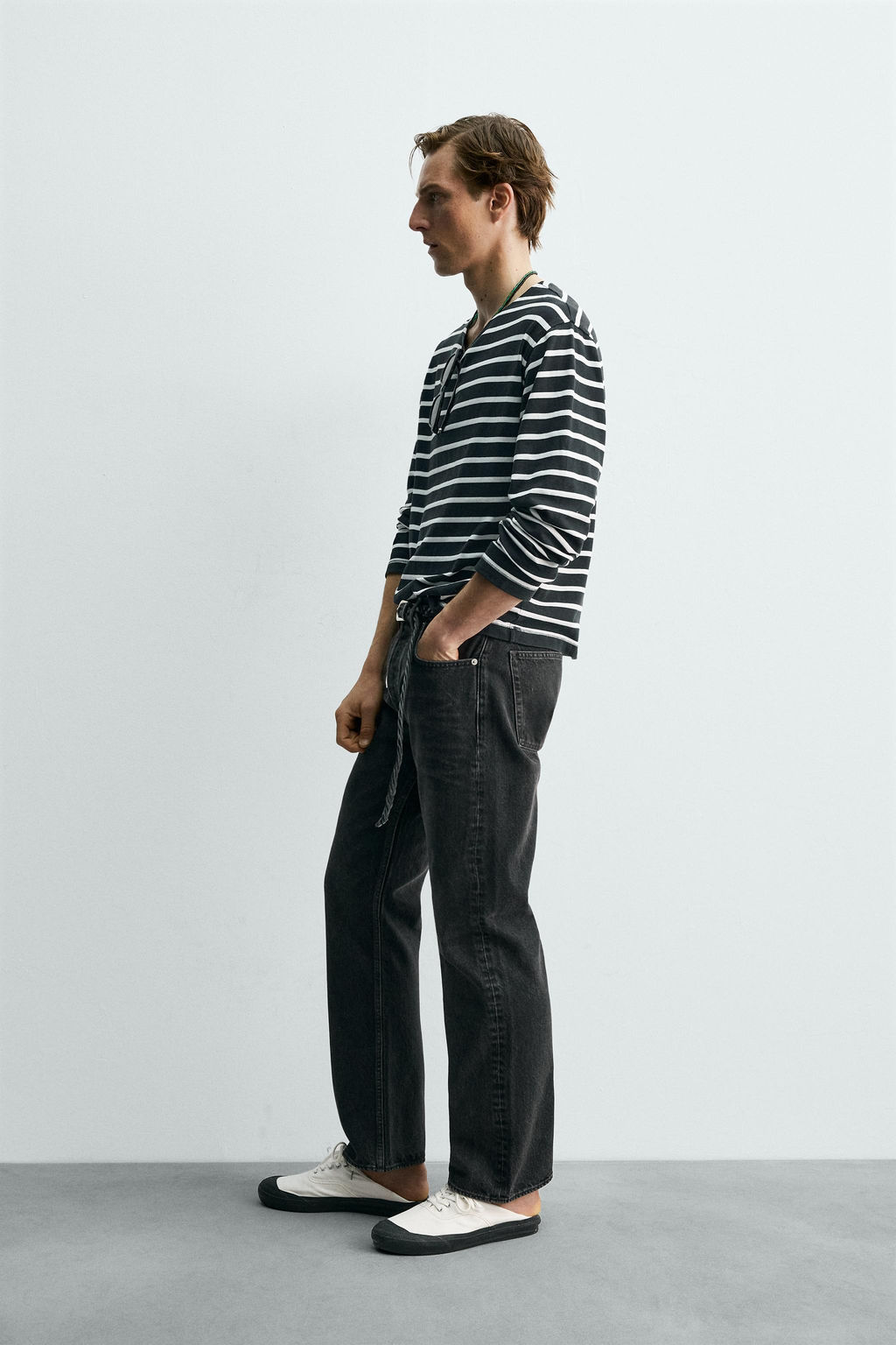 JEANS STRAIGHT FIT BOOTCUT AARON LEVINE X ZARA / Negro  фото 4