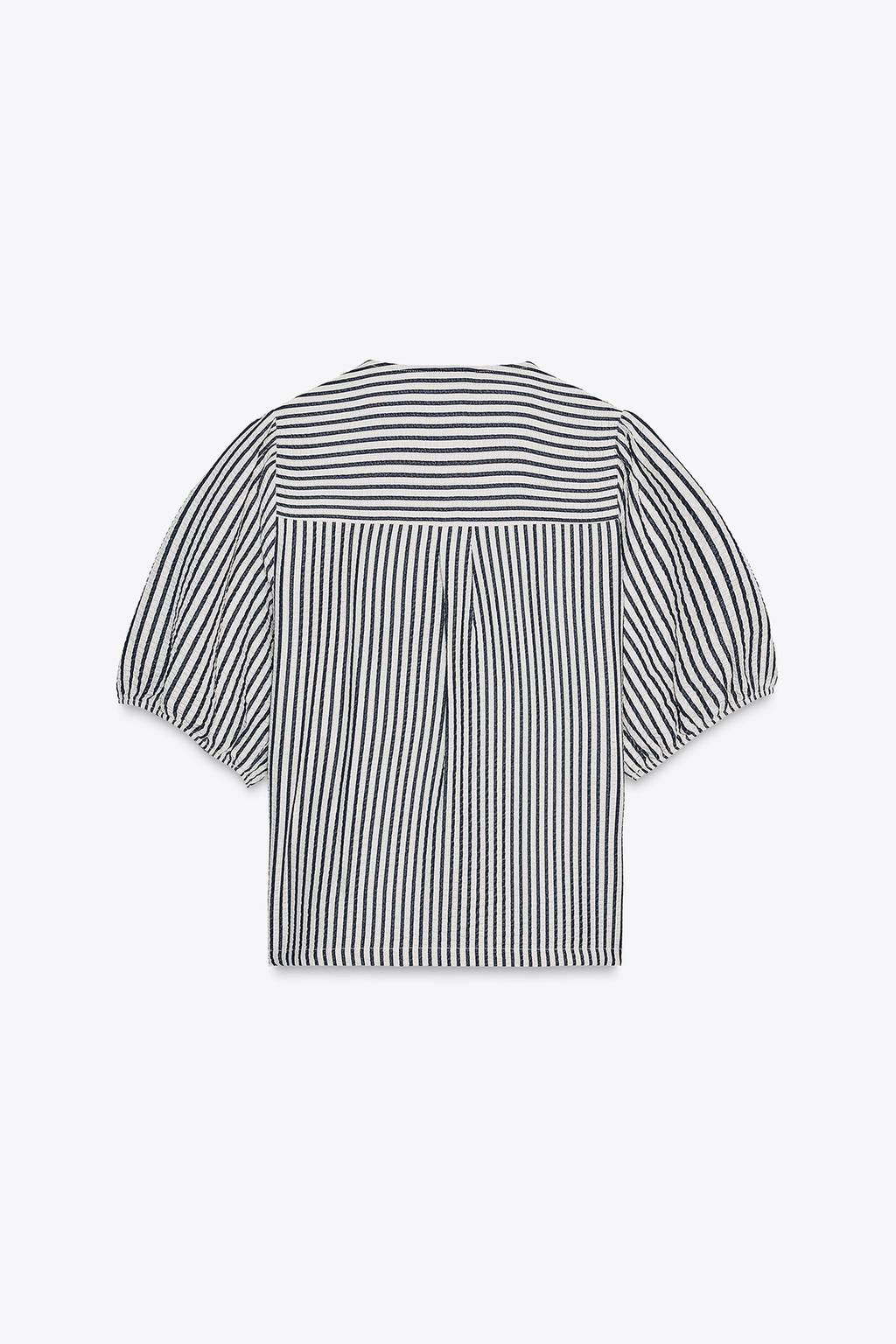 LINEN BLEND TIE BLOUSE - Zara фото 10