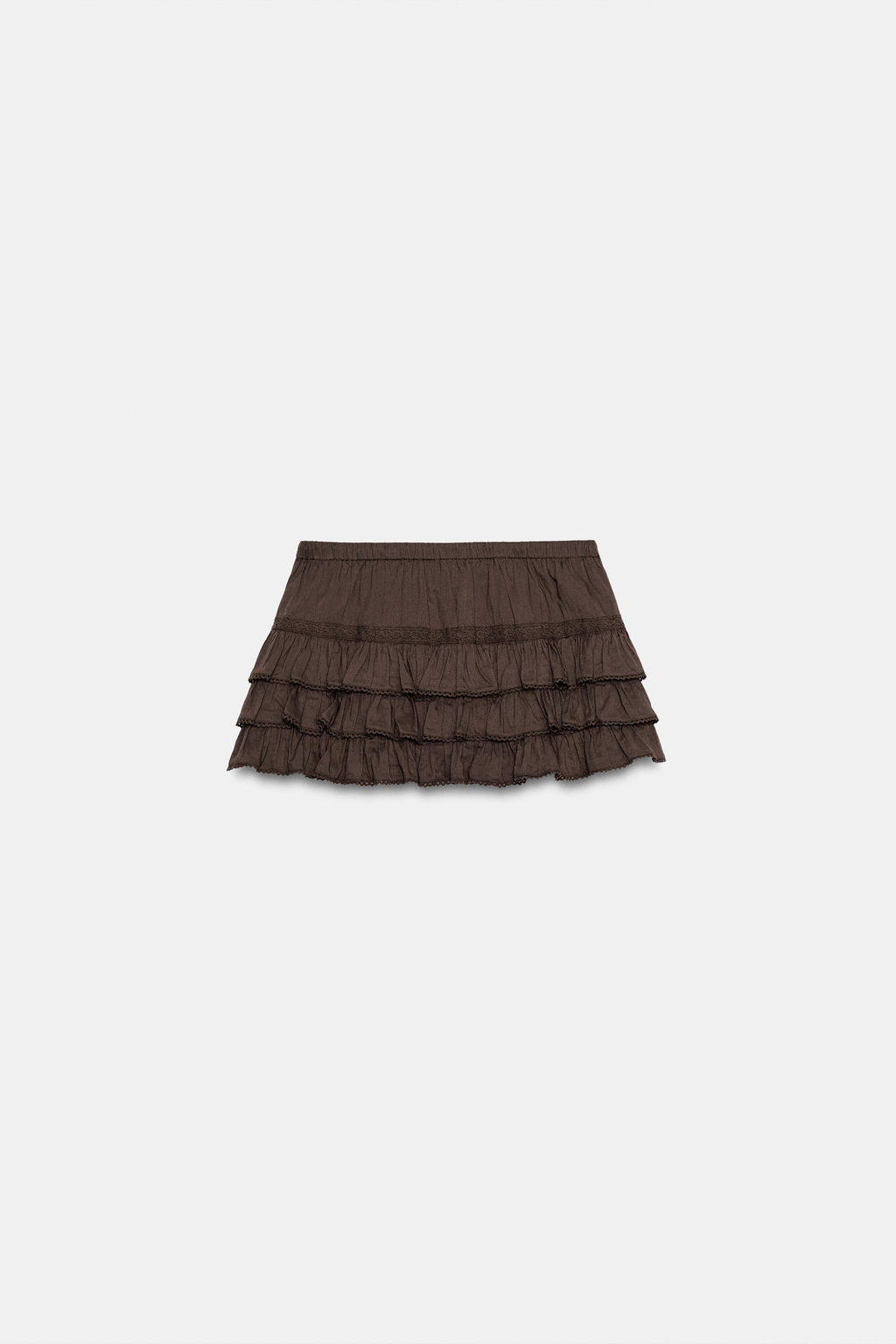 FALDA PANTAL?N VOLANTES / Chocolate - Zara фото 6