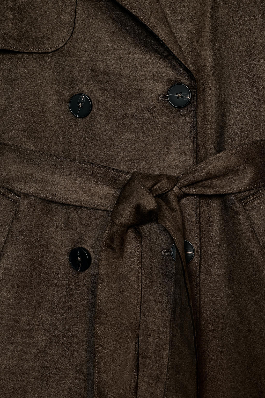 LONG FAUX SUEDE TRENCH COAT WITH BELT - Zara фото 9