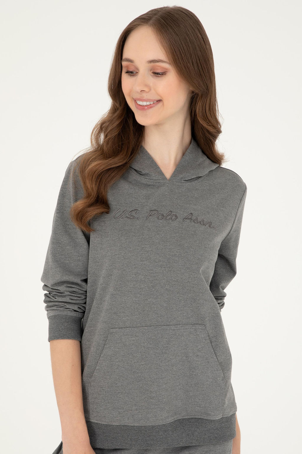 Женский свитшот антрацитового меланжа - U.s. polo assn фото 3