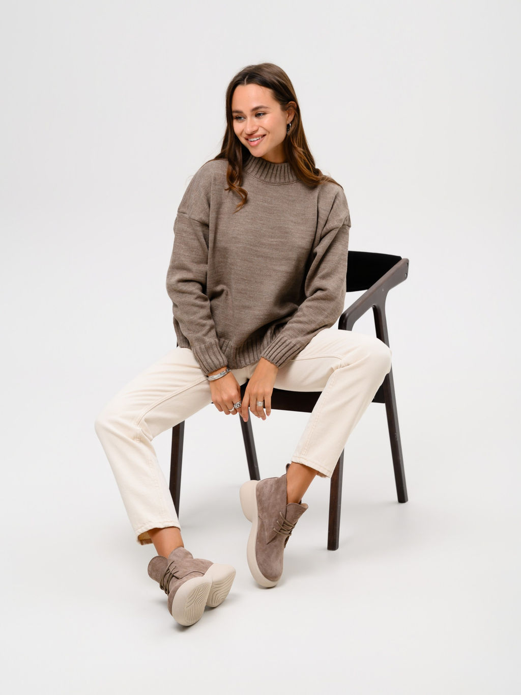 Ботинки 308.927be. капучино замша/Байка