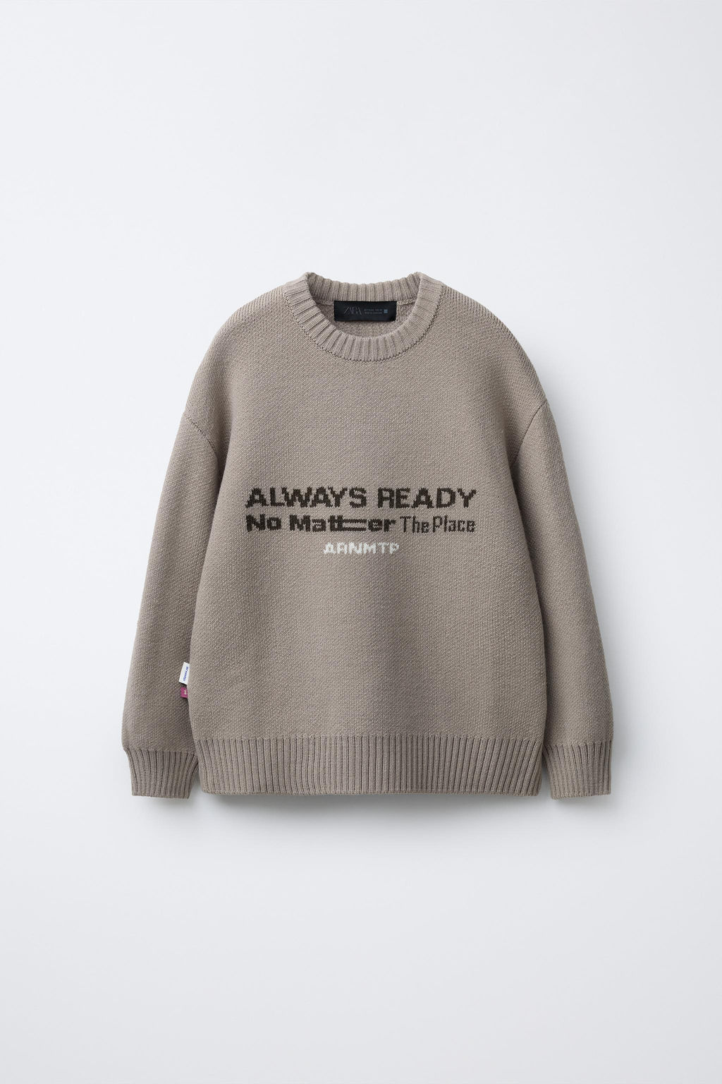 KNIT JUMPER WITH SLOGAN PRINT