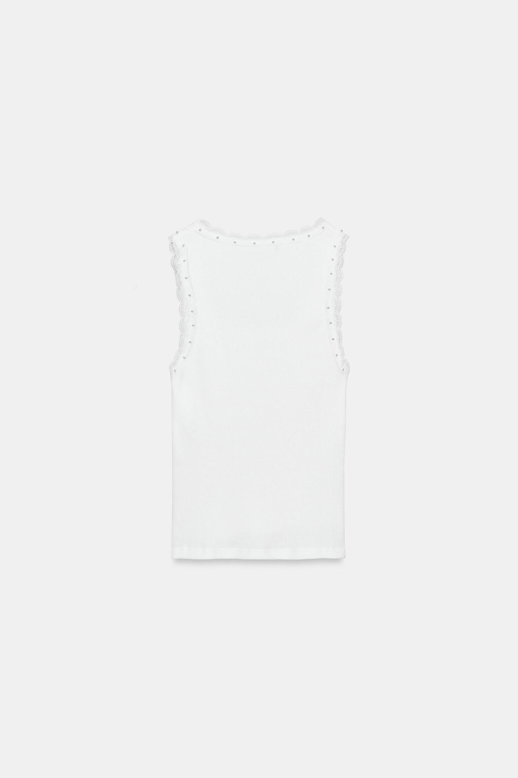 TOP PERLAS ENCAJE / Blanco roto