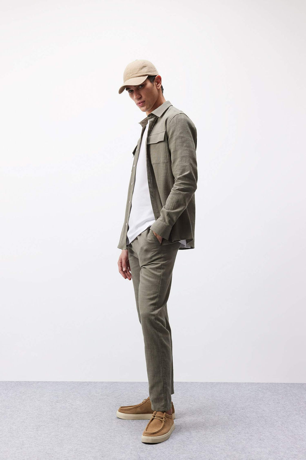 Regular Fit Normal Kesim Yazl?k Dokuma Kanvas Jogger Pantolon - Defacto фото 4