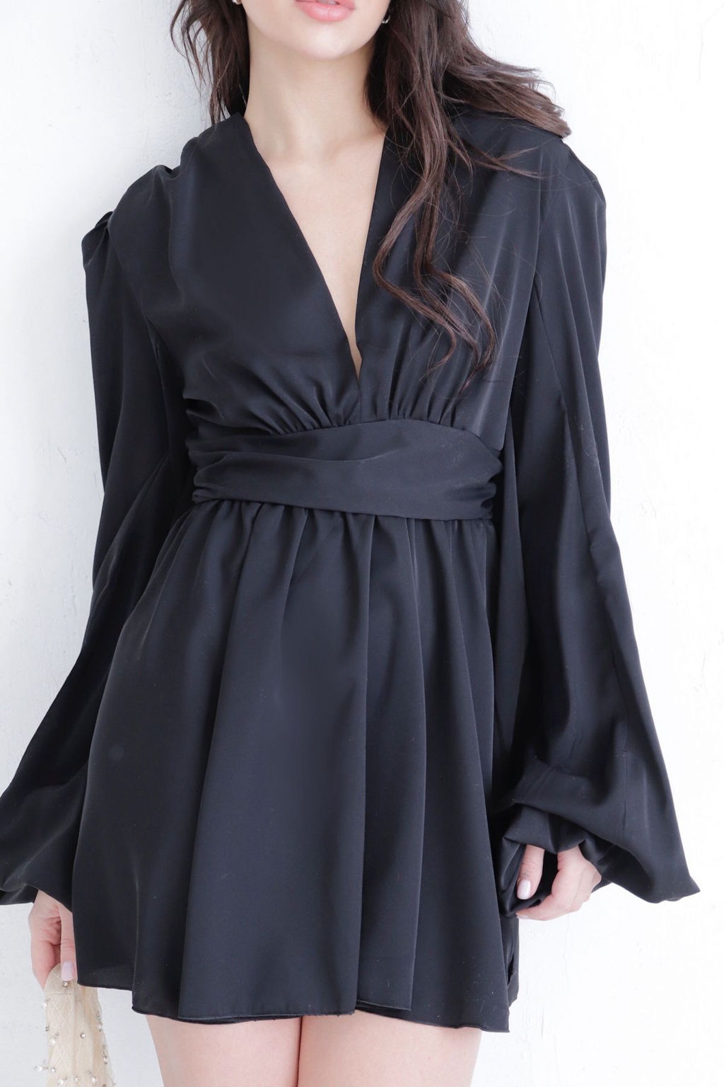 Платье чёрное с пышными рукавами - Martichelli фото 5