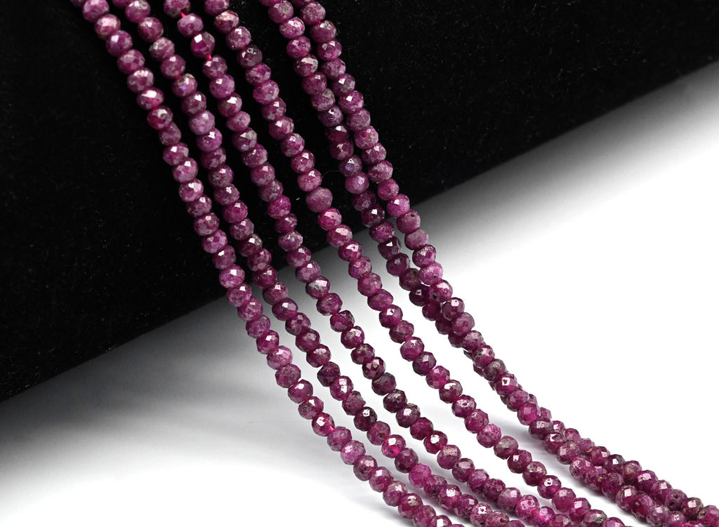 Бусины из рубина рондель граненый 3*2мм, 39см, 160 бусин Радуга камня