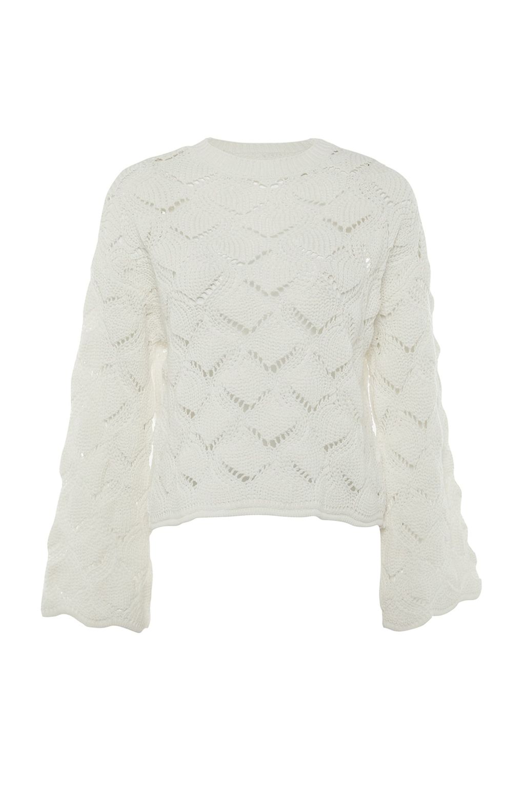 Vizon Ajurlu/Delikli Triko Kazak TWOAW22KZ1171 - Trendyolmilla фото 16