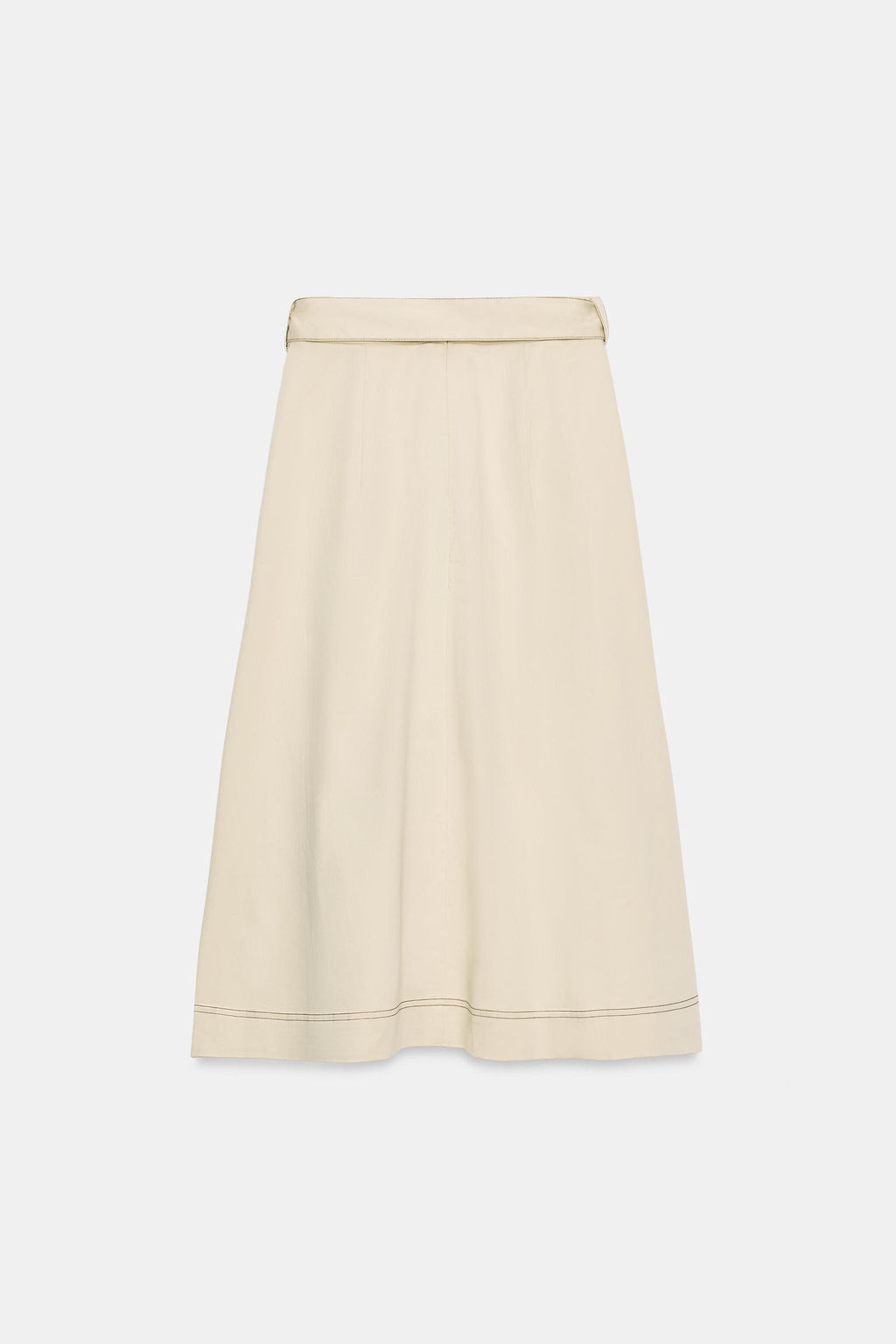 FALDA CINTUR?N PESPUNTES CONTRASTE / Beige - Zara фото 6