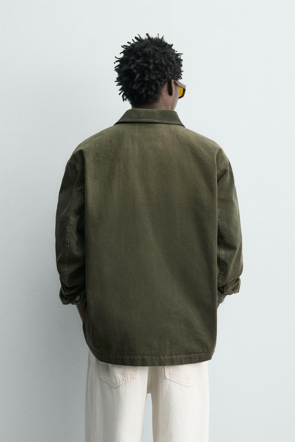 WASHED JACKET WITH COMBINED COLLAR - Zara фото 12